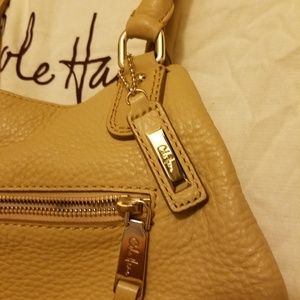 Sac à Main Cole Haan « Village » En Cuir Grainé Vert Mousse De Mer - Taille Moyenne, Style Satchel